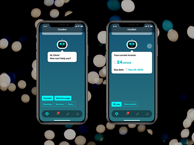 Telecom ChatBot app bot chatbot ios app product design ux ui