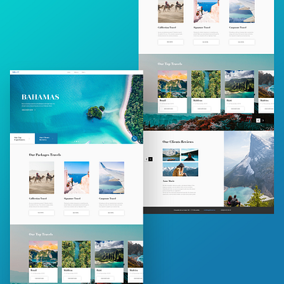 Travel Website adobe xd adobexd agency agency website blue clean client design minimalist reviews travel travel agency unsplash vacation vacations web website website concept website design