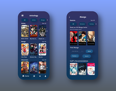 Anime App Design adobexd anime anime app anime studio app app design digital ui ui design ux