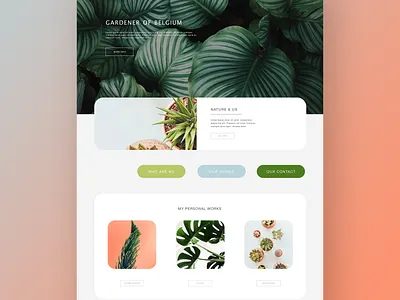 Gardener Website adobe xd adobexd clean design gardener green homepage homepage design minimalist nature plants simple ui unsplash website website concept website design xd