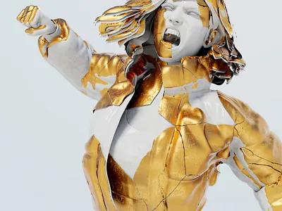 Marble and Gold 3d 3d art art branding illustration sculpture