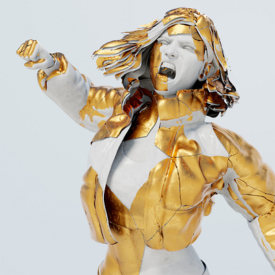 Marble and Gold 3d 3d art art branding illustration sculpture