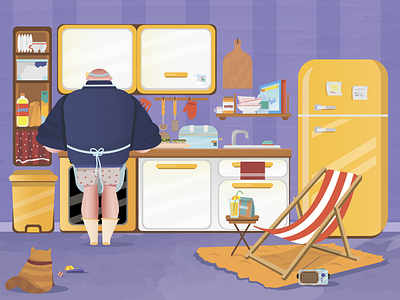 Vacation at home abstract adobe illustrator art cooking design illustration design inspiration digital digitalart dribbble flat illustration flatdesign game design graphic design illustration quarantine stayhome travel app ui design ux vector