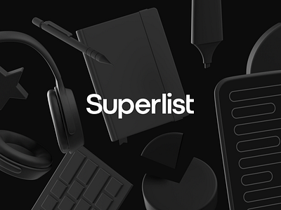 Hello Superlist ⚡ 3d branding c4d design hero image illustration items landing page render renders todo