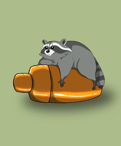 Raccoon animal art bar design icon illustration illustrator logo raccoon shaker