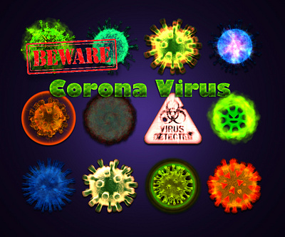 Corona Virrus Effects animated effects energy fantasy game asset gems magic virus