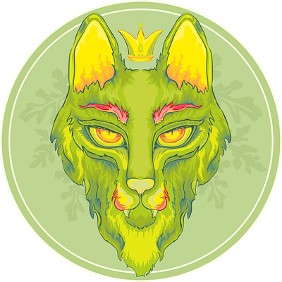 Watermelon Acid Wolf acid coreldraw illustration art wolf