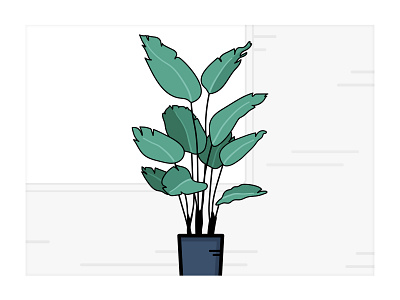 Tall Standing Plant digital garden dribbbleweeklywarmup garden illustrated illustrated plant illustrated plants illustration illustration art illustration design illustrations illustrator plant plant app plant illustration plant ui planter plants virtual garden weekly challenge weeklywarmup