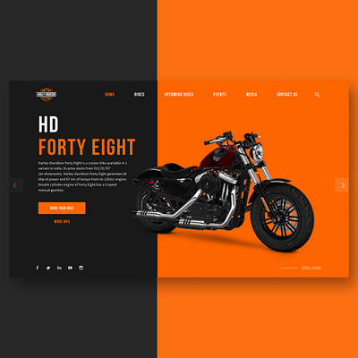 Harley Davidson Website Concept animation bikes biking branding design harleydavidson ui ux uxresearch web website