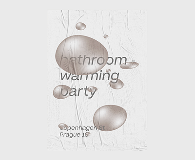 bathroom-warming party drop poster typography