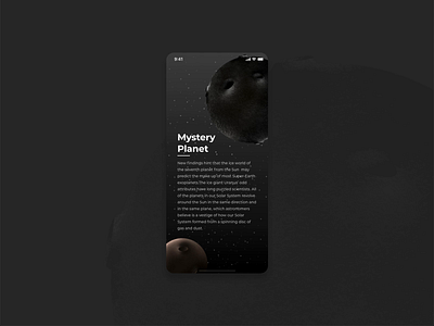 Planet animation app creative design designer illustration info interaction interface mobile ui sky star trending typography ui universe ux