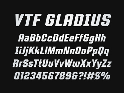 VTF Gladius font sports sports branding type type design typeface typography