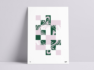 Abstract Purple and Green Liquid Poster abstract abstract design agrib blocks custom posters geometric geometric art green green and purple liquid poster poster design poster designer poster series print print design purple swirls swirly wall art