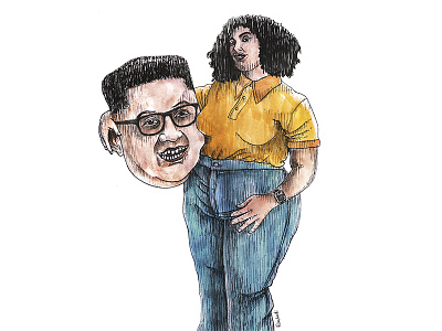 Kim Jong-Un head character art characterdesign comicart draw emiliano raspante head illustration illustration art kim jong un kimjongun north corea pencil drawing