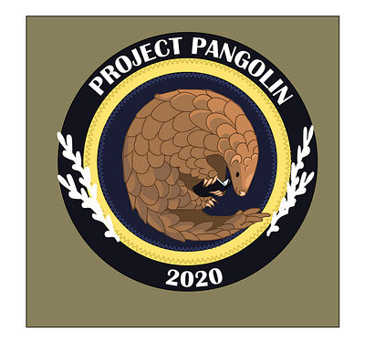 Pangolin mission patch album art characterdesign design drawing fashion flat flat art food illustration illustrator minimal mission mission patch pangolin patch vector