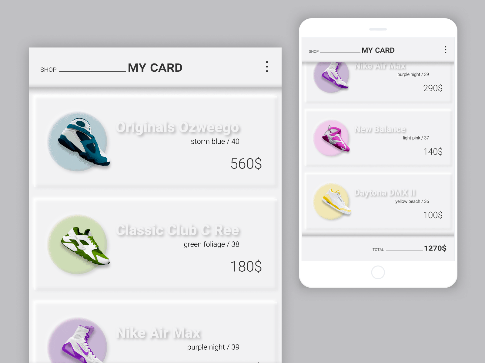 Shopping Cart animation dailyui day058 figma