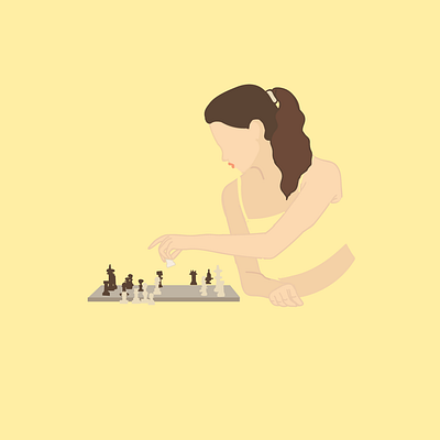 chess player art beauty brunette character character design characterdesign chess chess player design drawing female feminist flat flat art girl illustration illustrator minimal vector woman