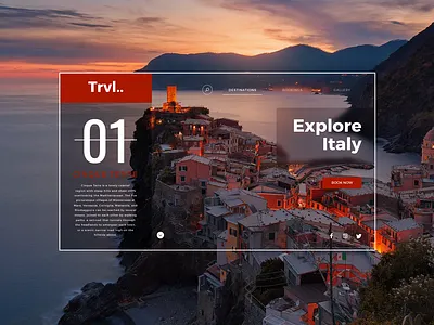 Landing Page UI design for Tours design flatdesign illustrator cc italy landing design landing page design typography ui ux vector web webdesign website design