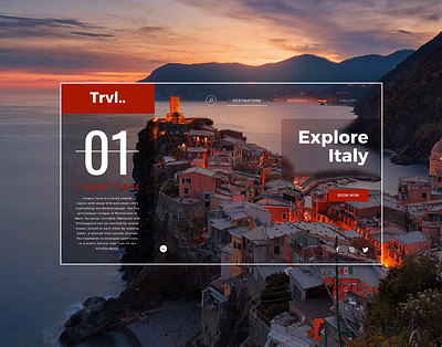 Landing Page UI design for Tours design flatdesign illustrator cc italy landing design landing page design typography ui ux vector web webdesign website design