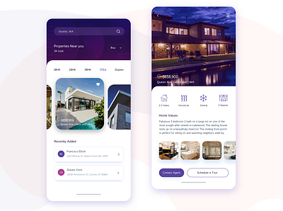 Property Search app branding app design branding detail page landing page ui design
