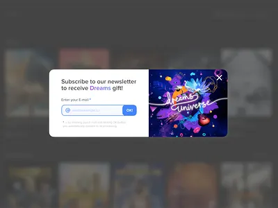 UI design concept for pop-up window on website clean design dreams email email marketing flat marketing minimal news newsletter subscribe subscribe form subscription subscriptions typography ui universe ux website website design