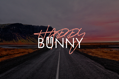 Logo Happy Bunny branding design logo typography vector