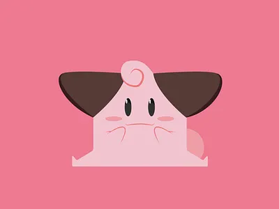 Cleffa vector illustration art clean cleffa design flat illustration illustrator minimal pink pokemon vector