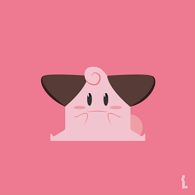 Cleffa vector illustration art clean cleffa design flat illustration illustrator minimal pink pokemon vector