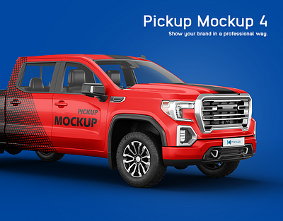 GMC Sierra Pickup Mockup advertising campaign banner car paint gmc graphic design off road pickup truck print psd psd mockup ranch red roadster stickers suv vehicle mockup vehicle wrap vinyl wrap wrapping