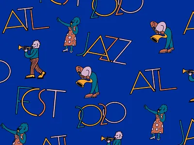 Atlanta Jazz Fest 2020 atlanta branding festival illustration jazz saxophone typography