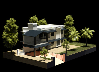 home 3d cgi design home house illustration keyshot miniature render visualization