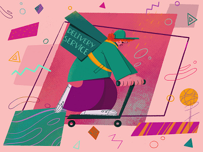 Delivery Boy animation character design delivery service illustration procreate