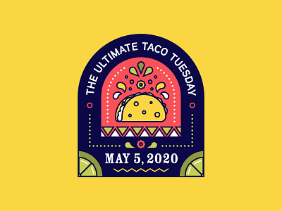 Taco Tuesday Badge 5 badge badge design badge series cinco de mayo flowers illustration lime may 5 taco taco tuesday tacos