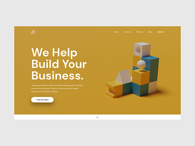 Building Blocks Website Concept adobe xd building blocks business concept design flat idea render ui ux web website