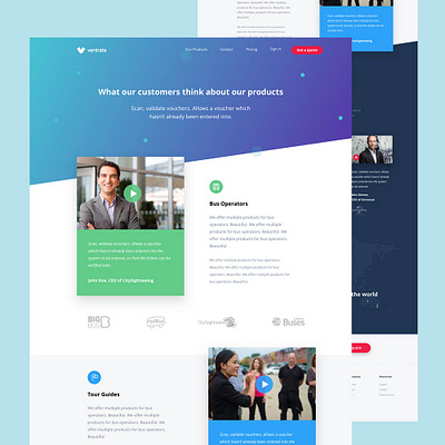 Ventrata Case Studies Landing Page case studies flat landing page travel ui website