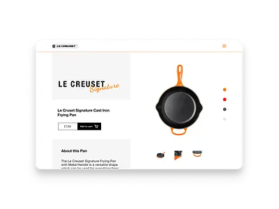Le Creuset product page design brand design graphic design product page typography web design agency