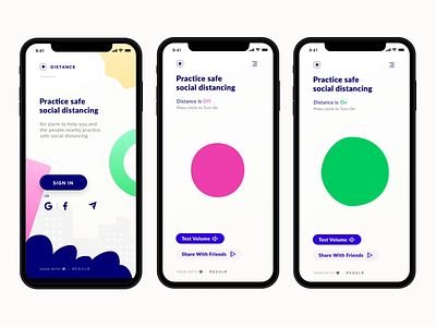 Mobile Apps – Distance animation branding covid green mobile product social distancing ui uiux