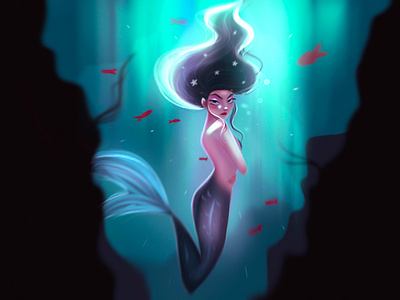 Under The Water cartoon cartoon character cartoon illustration character character design character illustration girl illustration mermaid mermaids mermay woman