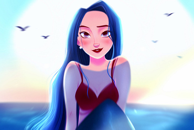 The First Sun cartoon cartoon character cartoon illustration character character design character illustration girl illustration mermaid mermaids mermay woman