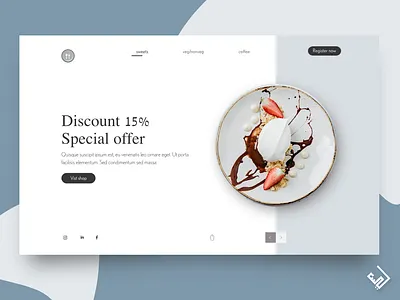 Food and beverage website ctc food and beverage food page uxsteem illustration landing page design landingpagedesign landscape minimalist mobile mobile design product design sweets typography ux