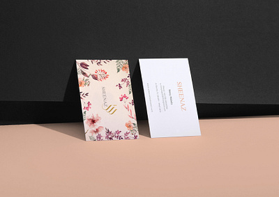 Sheenaz Business Card brand design brand identity business card flowers illustration hijab illustration logo design moslem brand watercolor