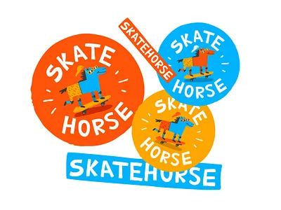 Skatehorse branding handlettering horse illustration kids logo logotype skate typemate