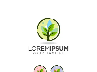 nature leaf tree business design flat illustration logo vector