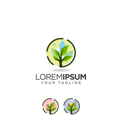 nature leaf tree business design flat illustration logo vector