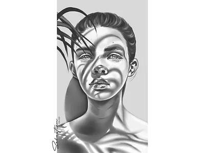 The Girl from Ipanema illustration illustrations lights portrait practice shadows study