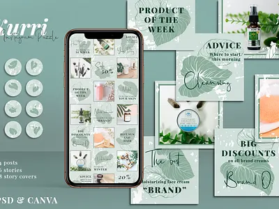 Kurri - Instagram Puzzle Templates banner blog canva canva template cover design instagram instagram banner instagram post instagram puzzle instagram stories instagram template photoshop puzzle puzzle template social media stories cover story template