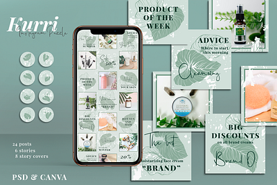 Kurri - Instagram Puzzle Templates banner blog canva canva template cover design instagram instagram banner instagram post instagram puzzle instagram stories instagram template photoshop puzzle puzzle template social media stories cover story template