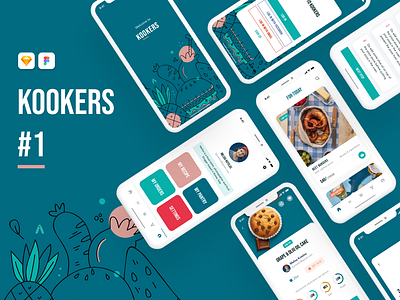 KOOKERS - Food videos, recipes & groceries app clean food food app kookers mobile template templates theme themes ui ui kit