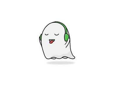 Chilled Ghost chill drawing ghost happy headphone icon illustration logo music procreate