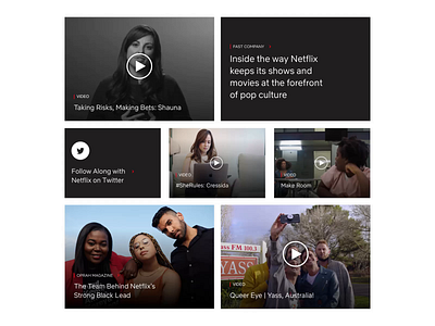 Customizable Team Pages desktop grid grid layout interaction media netflix teams ux